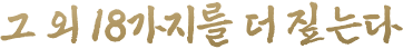 그 외 18가지를 더 짚는다